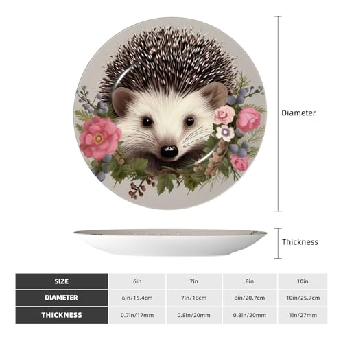 Assiette en porcelaine hérisson couronne florale 20cm - 3