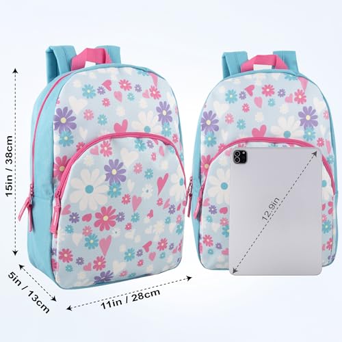 Image of Trail maker 15 Inch Kids Backpacks for Boys & Girls | Preschool, Kindergarten, Elementary School Backpacks with Adjustable, Padded Straps (Dancing Daisies)