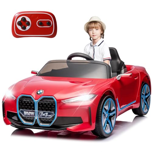 Montables, Toy YKUNIR - BMW I4 - Coche eléctrico para niños con control remoto, batería de 12 V, vehículos para niños pequeños para conducir, 3 velocidades, Bluetooth,...