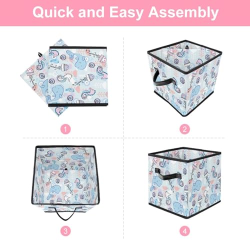 Cube de rangement pliable avec poignées pour jouets et linge - 6