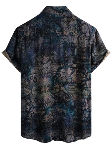 Image of JOTOOK Mens Hawaiian Shirt Short Sleeve Button Down Tropical Shirts Casual Floral Summer Beach Shirt