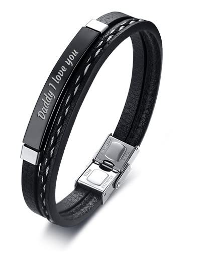 BCughia Leatherman - Pulsera para papá, con grabado para papá, regalo de...