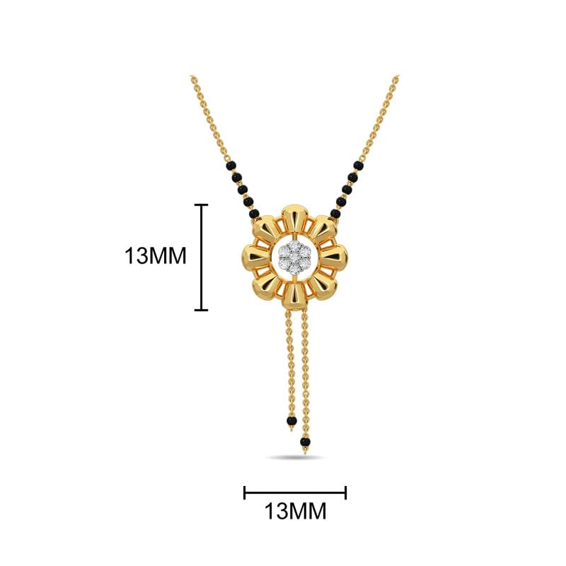 Image of KISNA JEWELS 14KT|18KT BIS Hallmark Pure Gold and Diamond Mangalsutra For Women