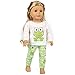 Ecore Fun 2 Sets 16-18 Inch Doll Clothes Pajamas Outfits for 18 Inch Girl Doll - 2 Pcs Tops + 2 Pcs Pants