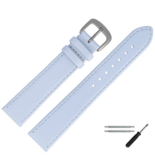 Uhrenarmband 18mm Leder Grau Kalbsleder Titan - Werkzeug Montage Set 7591814000420