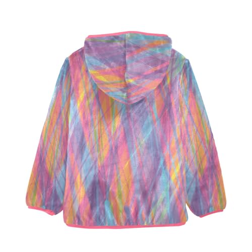 GuoChe Colorful Striped Toddler Girl Sherpa Jacket2