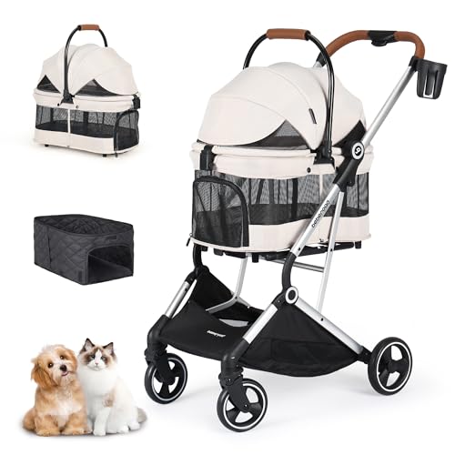 Poussette pour chat pliable Beberoad Pets T3 PRO petit chien 4 roues