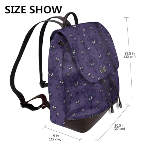 Image of Haunted Mansion Backpack Purse for Women Men Large Womens Backpack Leather Travel Casual Daypack Fashion Backpack Purse Designer Ladies Shoulder Bags