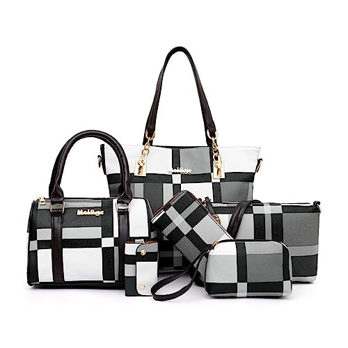 Sac à main fourre-tout lot de 6 pièces en cuir synthétique chic pour femme