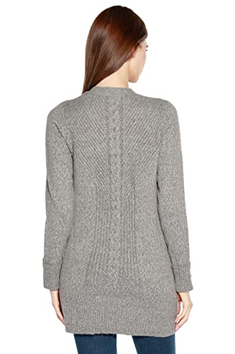Belldini Womens Lightweight Spring Cardigan Sweater Ribbed Cable Knit With Pockets Heather Grey #TOP7