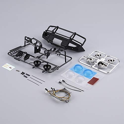 1/10 Alloy Bumper w/LEDs Upgrade Sets Matt-Black Fit for 1/10 Truck and SUV Traxxas TRX-4 Chassis Assemble it to The Chassis with a Connecting Part (Purchase Separately)