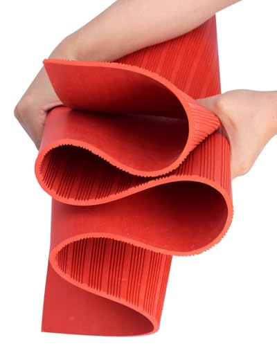 Tapis de sol caoutchouc isolant pour sécuriser les espaces commerciaux haute tension rouge - 2
