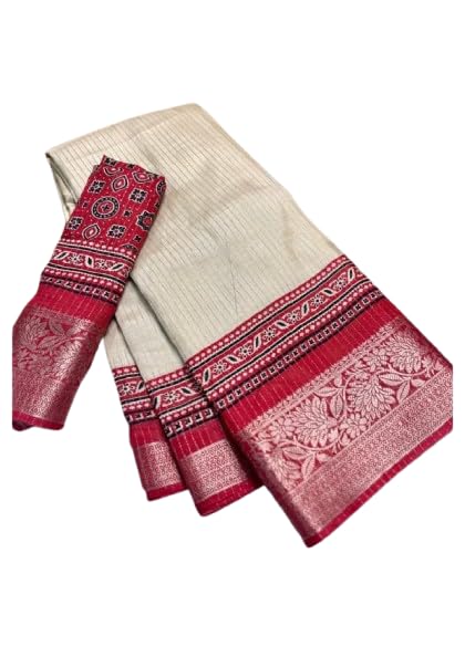 celebration's sarees Women’s Cotton Silk Saree with Matching Blouse | Traditional Printed Saree with Designer Border-picture-51