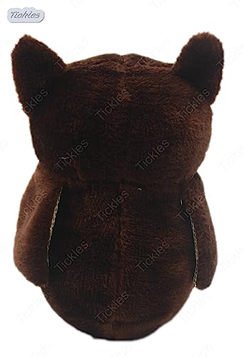 Image of Tickles Cute Owl Soft Stuffed Plush Toys for Kids Birthday Gift Size: 25 cm; Color: Dark Brown