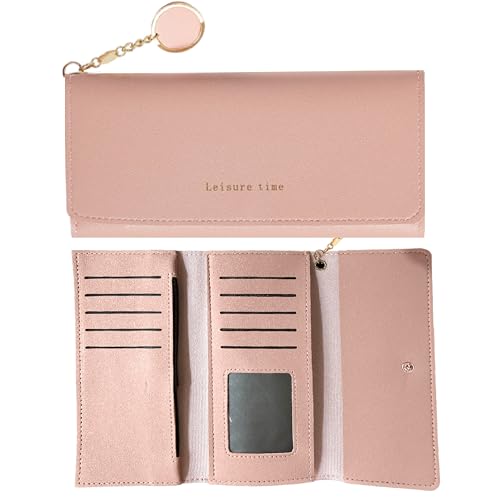 Image of Kraptick Women's Wallet -Excepational Quality Compact Purse Clutch Wallet for Women, Stylish Card Coin Holder, Debit Card Holder, Money Organizer and Travel Wallet for Women with 14 Slots-(Pink)