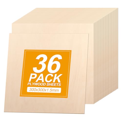 Feuilles de contreplaqué 1,5 mm APACALI en bois de tilleul brut pour découpe laser 36 pièces