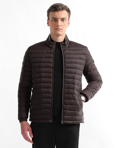Image of Arrow sport men's solid regular fit packable jacket