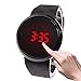 Produktbild Qiang Sport Uhrenarmband DFCH Touch Screen Unisex-LED Digital-Uhr-Armbanduhr Uhren Silikon-Bügel (Schwarz) (Schwarz) (Color : Black)
