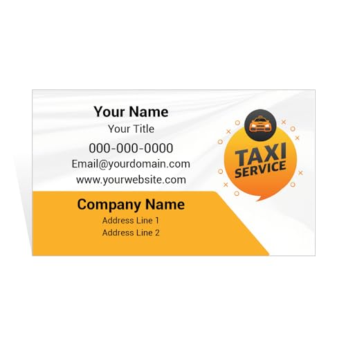 Custom Business Cards for Taxi Services & Professional Drivers – 16 Pt Cardstock – Personalized Cabby, Airport Shuttle, and City Transport Professional Networking Cards (Urban Dispatch)