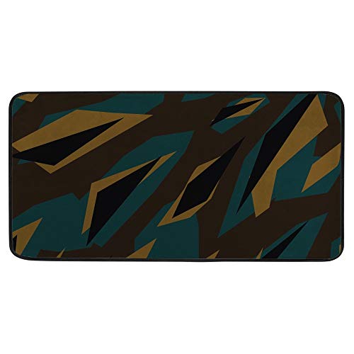 Tapis de cuisine antidérapant lavable vert 100x50 cm