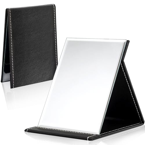 Kootinn Portable Folding Travel Mirror, Adjustable Ultrathin Rectangular Mirror for Camping, Home Use (4.3" × 2.9")