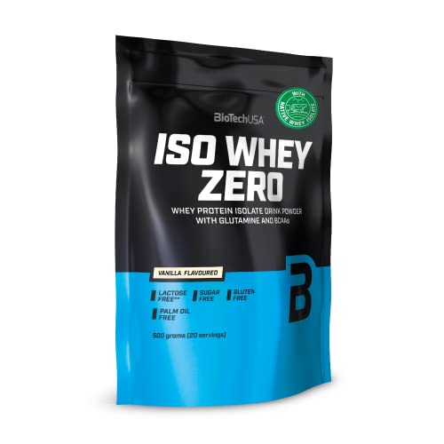 BioTechUSA Iso Whey ZERO, Lactose, Gluten, Sugar FREE, Premium Whey Protein Isolate, 500 g, Vanille