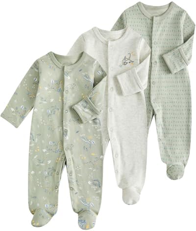 WYTbaby 3er-Pack Baby Strampler Neugeborene 100% Baumwolle Einteiligen Rompers für Baby Junge Mädchen 0-12 Monate
