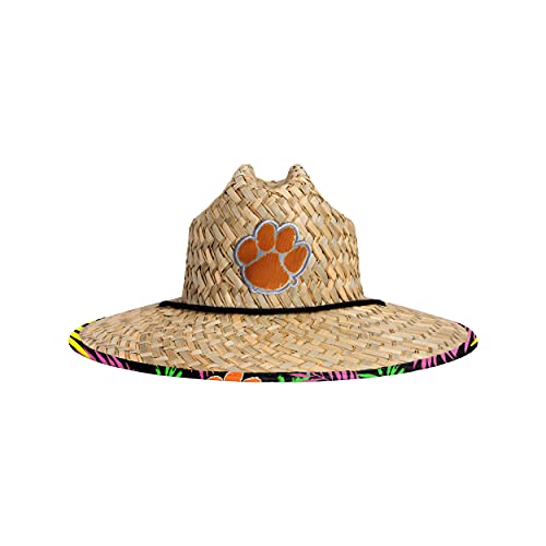 Image of FOCO Men's NCAA College Team Logo Floral Straw Sun Hat