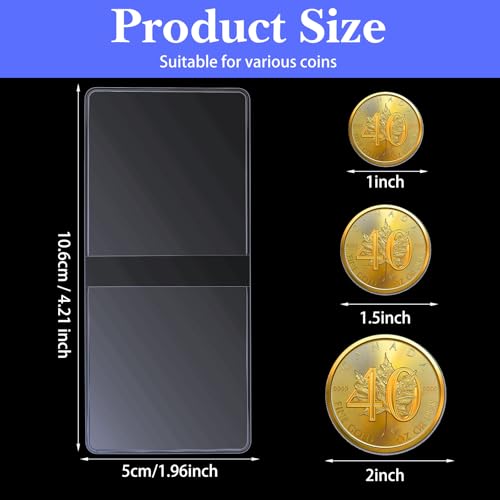 300 pcs Doble bolsillo para monedas 2x2 miniatura 2