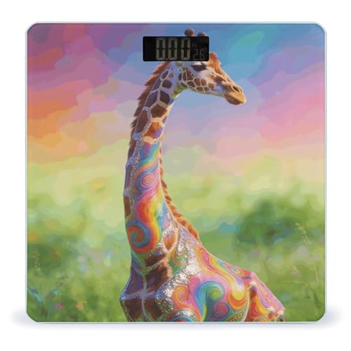 Báscula digital de baño artística colorida con alta precisión miniatura 1