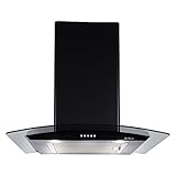 Elica 60 cm 1100 m3/HR Chimney (Escg BF 60 NERO, 1 Baffle Filter, Black)