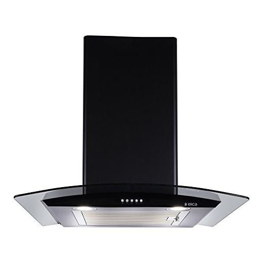 Elica 60 cm 1100 m3/HR Chimney (Escg BF 60 NERO, 1 Baffle Filter, Black)