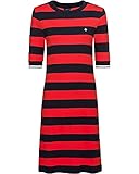 halblange Ärmel GANT Damen D1. BAR Striped Jersey Dress Kleid, Lava RED, S