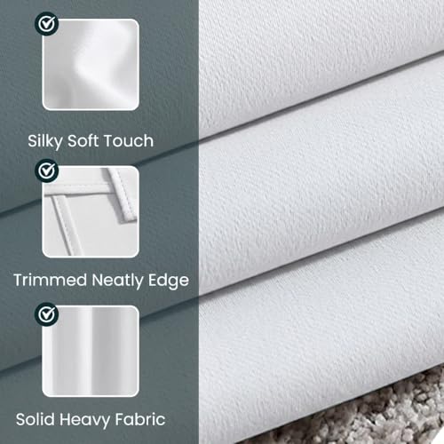 Image of FRESH FROM LOOM 9 ft Parda | Premium Door Curtains for Slider Track | Non-Ring Curtains | S-Wave Pleat | Light Block Blackout Parde | Breathable Fabric Parda (White | 9 Feet Set of 2)