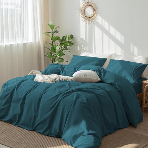 Linge de lit en coton moelleux turquoise pour des nuits douces - 2