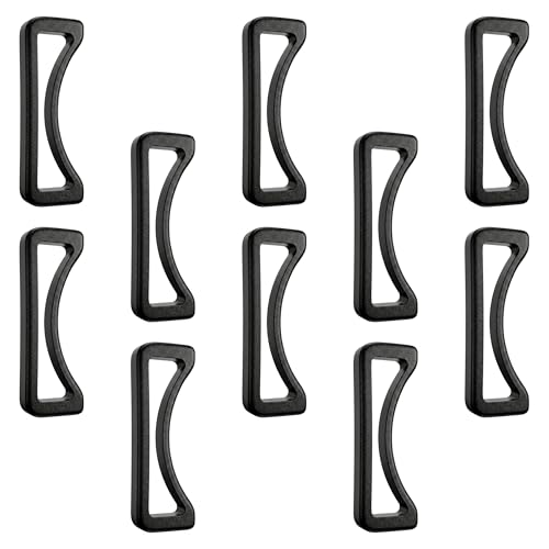 Strapworks 1 Inch Plastic Webbing Keeper - Black End Clip Strap Keeper Securely Holds Multiple Pieces of Webbing - 10 Pack