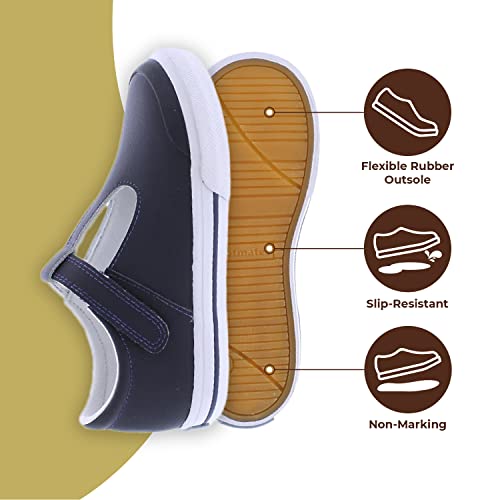 FOOTMATES Drew Mary Jane Flat T-Strap Girls Canvas Walking Sneakers with Custom-Fit Insoles, Slip-Resistant Vulcanized Outsoles3