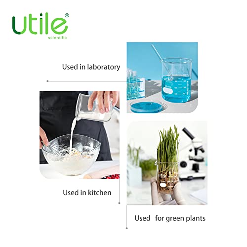Utile Glass Beaker Set, Heavy Duty Beakers, Borosilicate 3.3 Glass Beaker Shot Glasses With Double Scaled Printed Graduation, 10Pcs Of Vol.50M(1.7Oz), 4046.0050.10 #TOP4