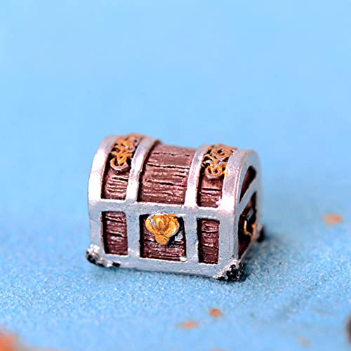 LIZHOUMIL Mini coffre au trésor en résine dorée pour aquarium - Décoration non sûre pour la maison ou le bureau