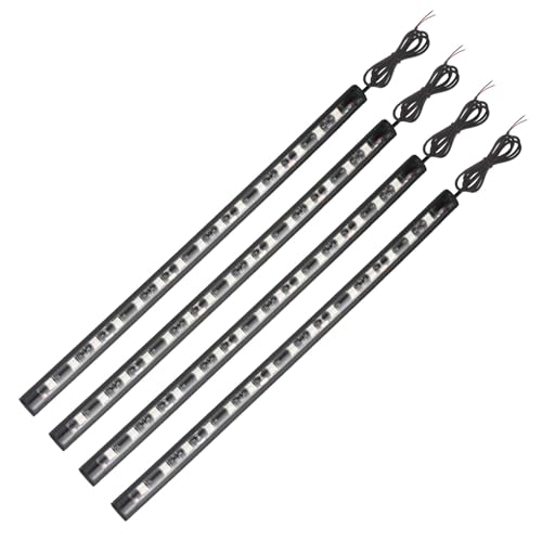 YM E-Bright Luci bianche per carrello da golf Luci di striscia a led per auto Underglow per barche marine Moto Kayak Interni Esterno 5050 Chipset 15SMD Impermeabile IP67 DC 12V (confezione da 4)