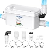Crestwave 250W High-Efficiency Sewerage Pump/Sink Pump, Upflush for Basement, Kitchen...