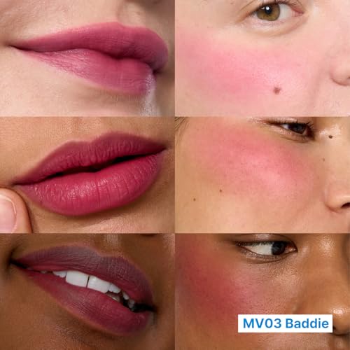 fwee Blurry Pudding Pot + Keychain SET | Airbrushed Blush & Lip, Buildable Pigment, Long-lasting, Lightweight, Easy to Blend, Natural Soft Matte Finish Makeup – Baddie (Mauve Berry) | 0.17 oz