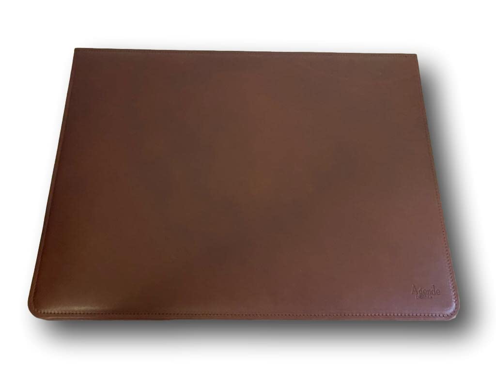 Agendepoint.it - Sottomano Da Scrivania In Vera Pelle Vegetale 34x49 Testa Di Moro