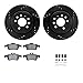 Dynamic Friction Company Rear Brake Rotors-Drilled and Slotted-Black with 5000 Advanced Brake Pads includes Hardware 8512-65019