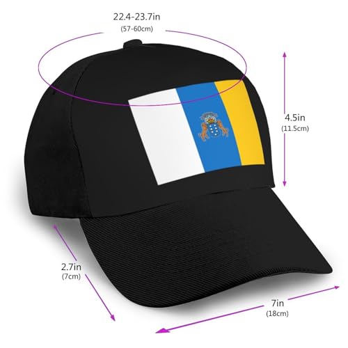 Flag of The Canary Islands Bonnets Curved Brim Mesh Baseball Cap Casual Sun Hat Unisex2