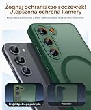 CANSHN Magnetyczne Etui kompatybilne z Samsung Galaxy S23 z Pełną Ochroną Aparatu, Półprzezroczyste Matowe Wstrząsoodporne 6,1 cala - Głęboka Zieleń