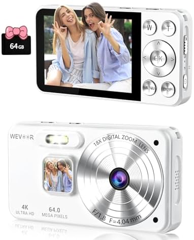 Camara Digital 4K 64GB, Wevoor 64MP Camara de Fotos Autoenfoque c...