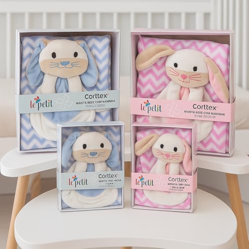 Kit Cobertor com naninha para bebê menino e menina