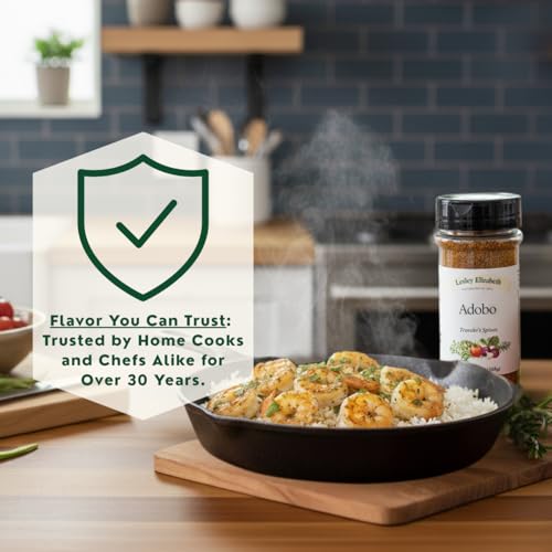 Image of Lesley Elizabeth Adobo Traveler's Spices - Authentic Filipino & Latin-Inspired Seasoning Blend for Chicken, Pork, Beef & Vegetables | All-Purpose Gourmet Grill & Cooking Rub