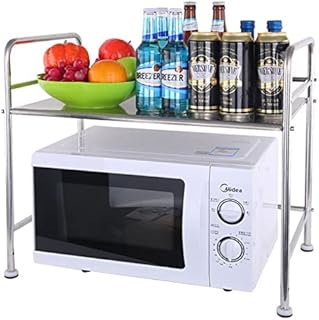 Stainless Steel Microwave Oven RackStorage Toaster Shelf for Kitchen island Free Standing Units 1Tier